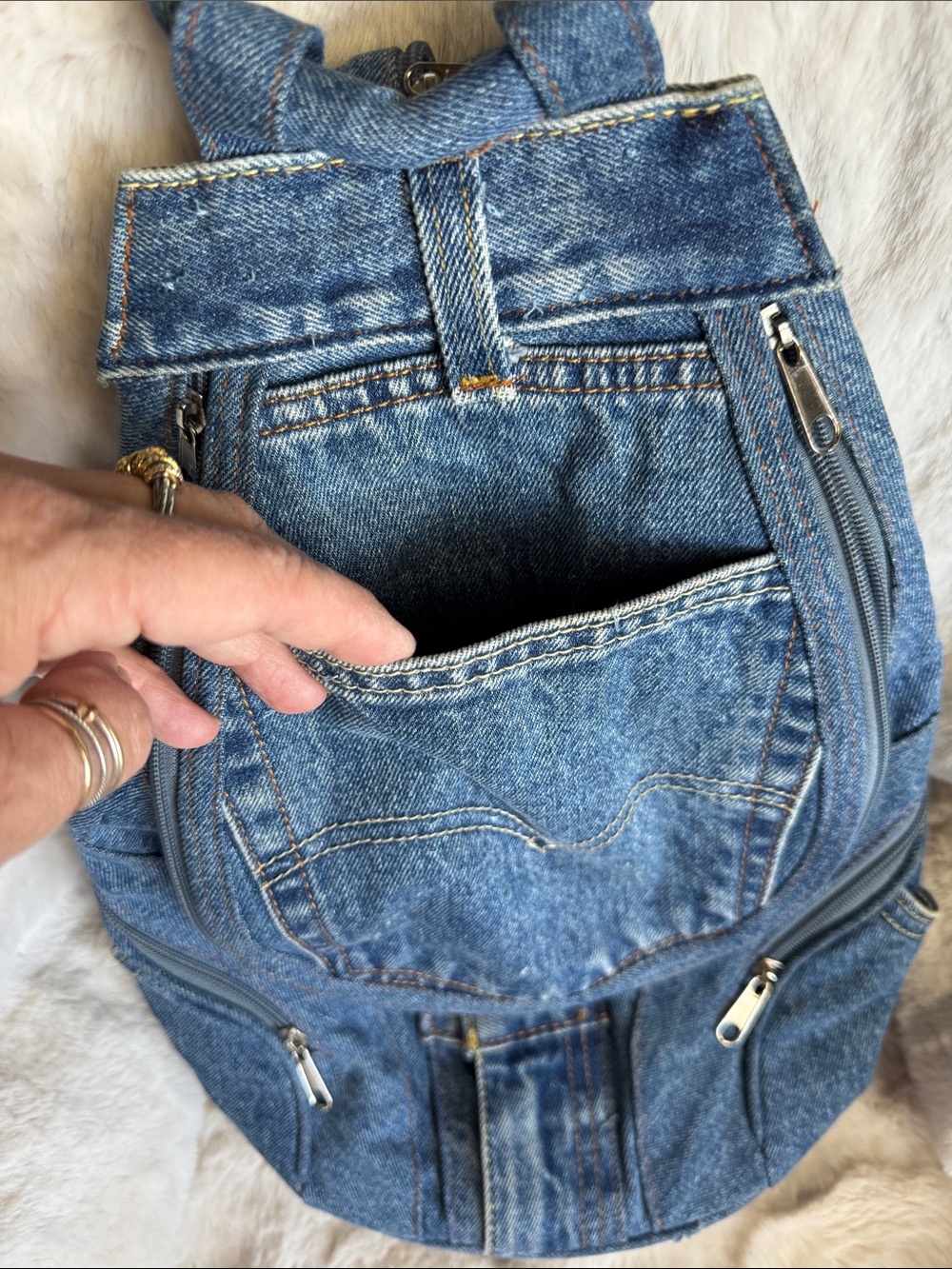 Levi's Denim Backpack Purse in Classic Blue - Picture 2 of 16